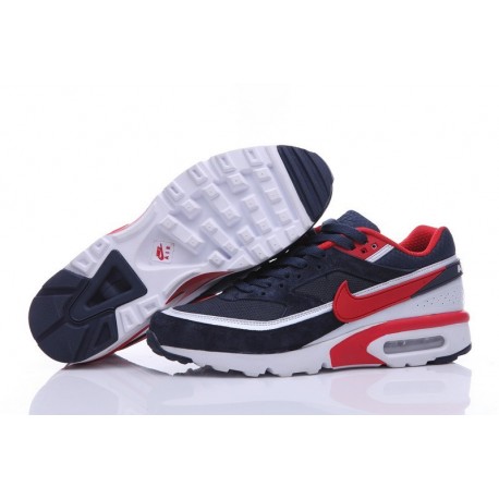 Achat Homme Nike Air Max BW Premium Chaussures de Running Marine/Rouge 819523-066 Soldes