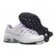 Blanc/Argent/Violet Nike Shox Chaussures en cuir actuelles