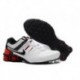 Hommes Nike Shox Chaussures en cuir blanc/noir/rouge actuelles