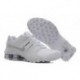 Homme Blanc/argent Nike Shox Chaussures en cuir actuelles