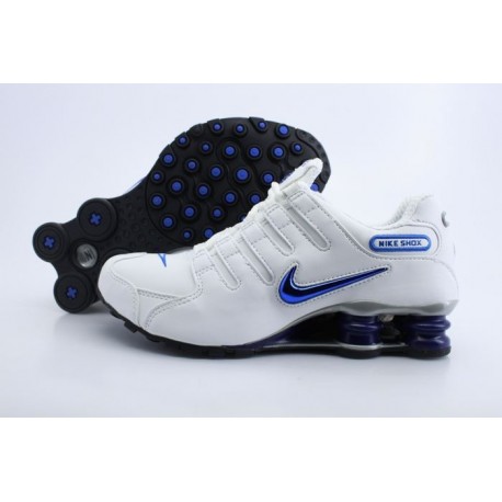 Homme Blanc/Bleu Nike Shox NZ Running Chaussures