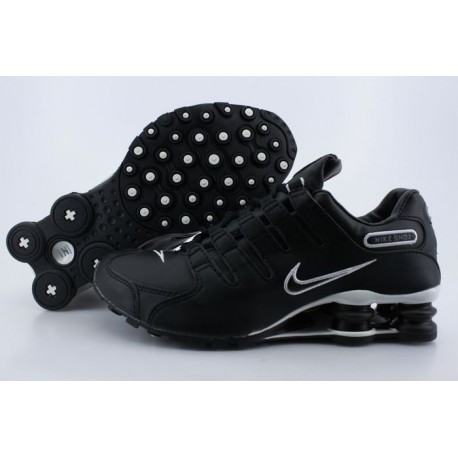 Noir/Argent Logo Chaussures de course Nike Shox NZ pour hommes