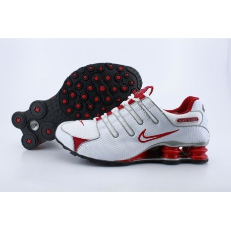 Chaussures de course Nike Shox NZ Hommes/Femmes Blanc/Rouge vif