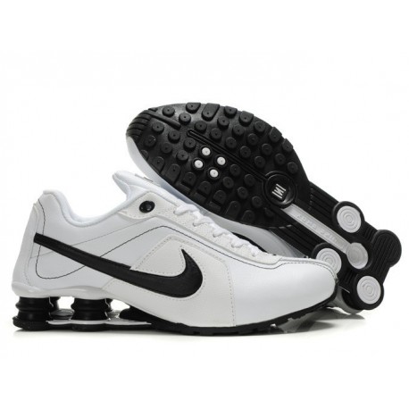 Homme Blanc/Noir Chaussures de course Nike Shox R4