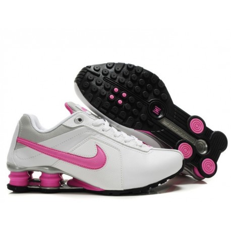 Femme Nike Shox R4 blanc/rose chaussures de course